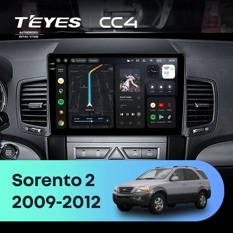 Штатная магнитола Teyes CC4 6/64 Kia Sorento 2 XM (2009-2012) Тип-B