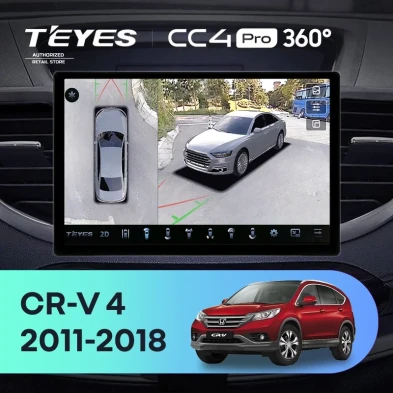 Штатная магнитола Teyes CC4 Pro 360 12/256 Honda CR-V 4 RM RE (2011-2018) Тип-A (11")