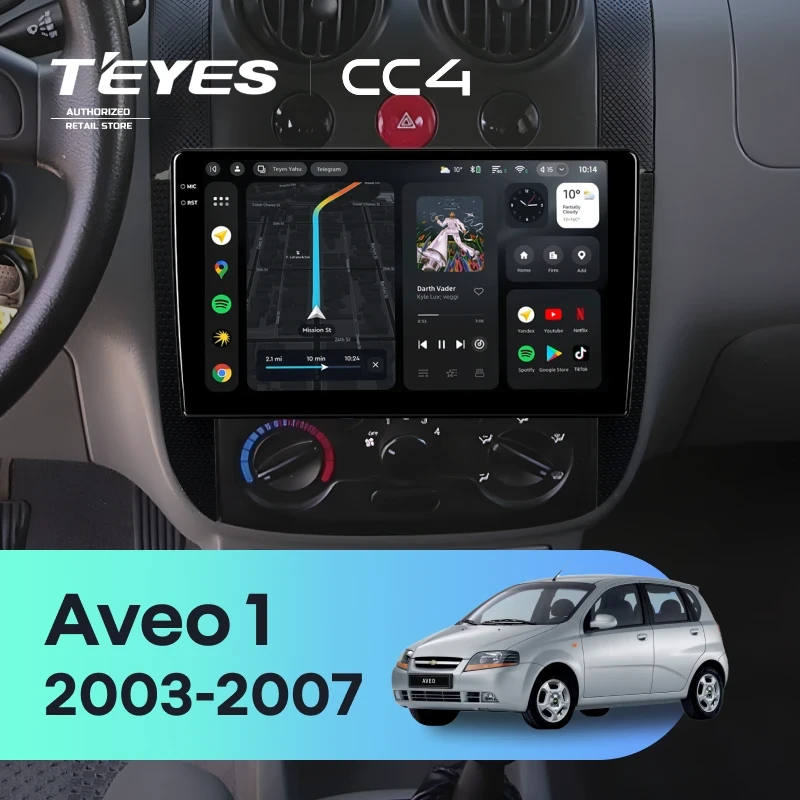 Штатная магнитола Teyes CC4 8/128 Chevrolet Aveo 1 T200 (2003-2007)