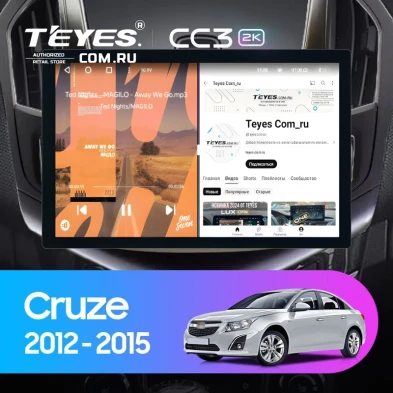 Штатная магнитола Teyes CC3 2K 4/64 Chevrolet Cruze J300 J308 (2012-2015) F2 (13") (черная)