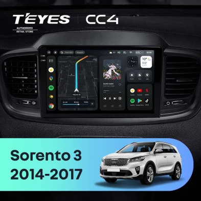 Штатная магнитола Teyes CC4 6/64 Kia Sorento 3 Prime (2014-2017) Тип-A