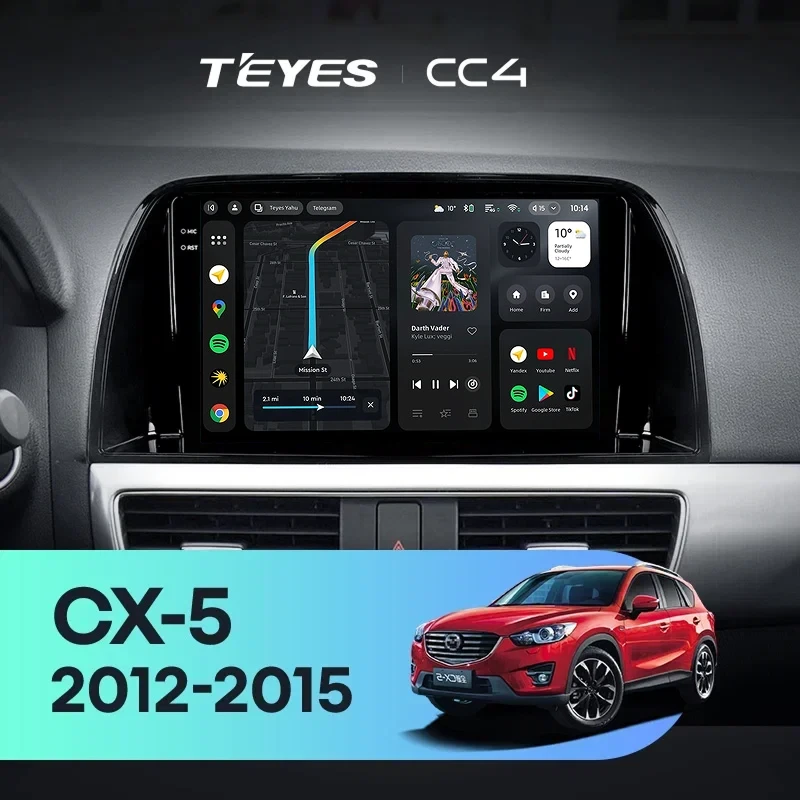 Штатная магнитола Teyes CC4 6/64 Mazda CX-5 (2012-2015) Тип-A (10")