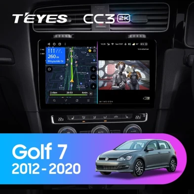 Штатная магнитола Teyes CC3 2K 6/128 Volkswagen Golf 7 MK7 (2012-2020) Правый руль