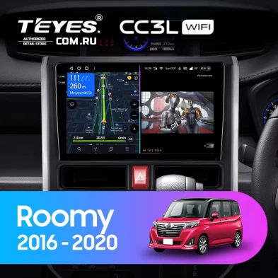 Штатная магнитола Teyes CC3L WiFi 2/32 Toyota Roomy (2016-2020) Правый руль