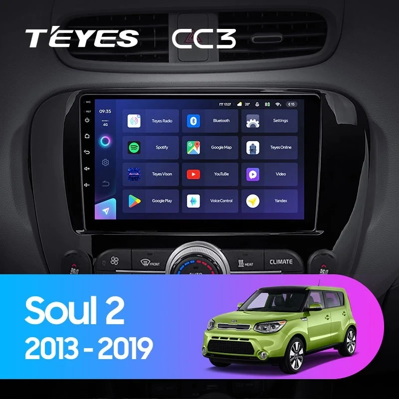 Штатная магнитола Teyes CC3 4/32 Kia Soul 2 PS (2013-2019) Тип-B