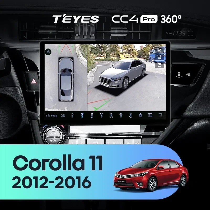 Штатная магнитола Teyes CC4 Pro 360 8/128 Toyota Corolla (2012-2016) Тип-A (13")
