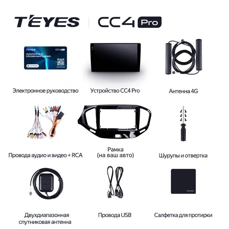Штатная магнитола Teyes CC4 Pro 12/256 Hyundai Tucson 1 (2004-2009) F1
