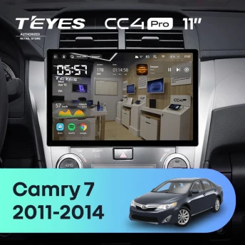 Штатная магнитола Teyes CC4 Pro 8/128 Toyota Camry 7 XV 50 55 (2011-2014) F4 (11")