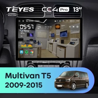 Штатная магнитола Teyes CC4 Pro 8/128 Volkswagen Multivan T5 (2009-2015) (13")