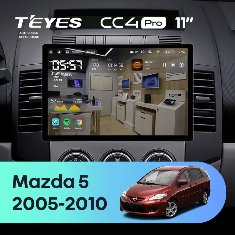 Штатная магнитола Teyes CC4 Pro 12/256 Mazda 5 2 CR (2005-2010) (11")