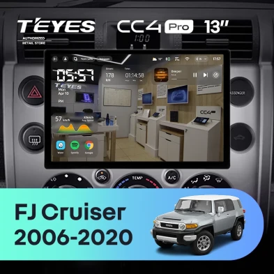 Штатная магнитола Teyes CC4 Pro 12/256 Toyota FJ Cruiser J15 (2006-2020) F2 (13")