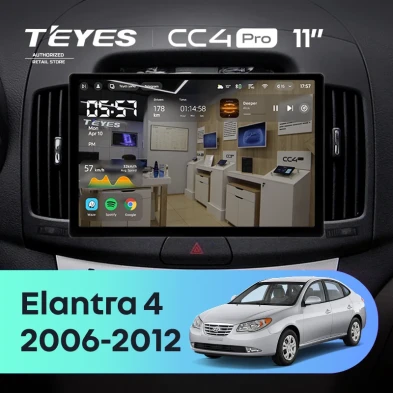 Штатная магнитола Teyes CC4 Pro 12/256 Hyundai Elantra 4 HD (2006-2012) (11")