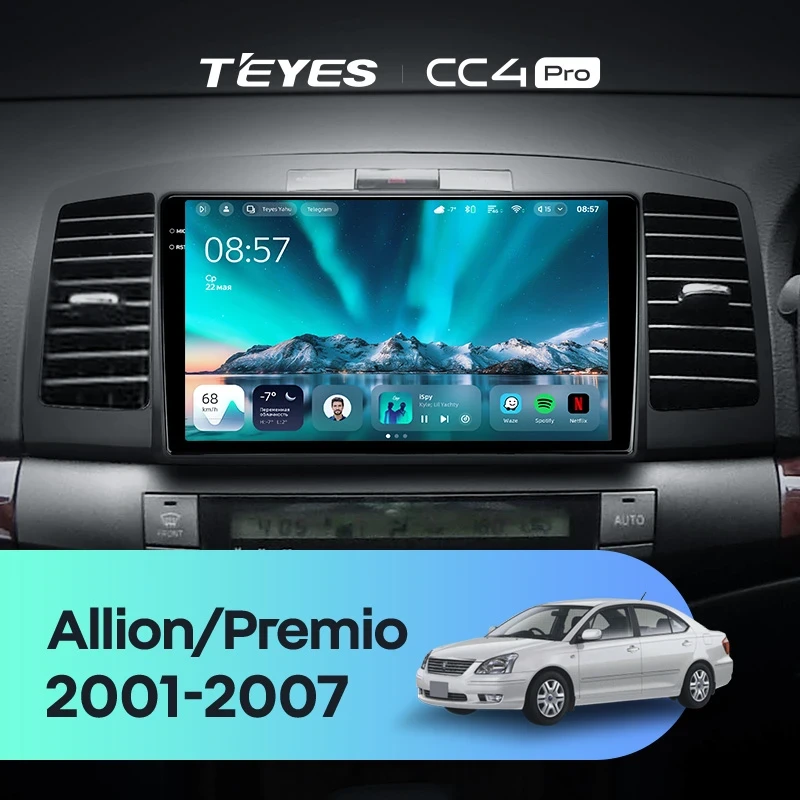 Штатная магнитола Teyes CC4 Pro 12/256 Toyota Allion (2001-2007)