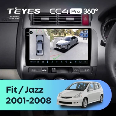 Штатная магнитола Teyes CC4 Pro 360 8/128 Honda Fit GD (2001-2008) Правый руль