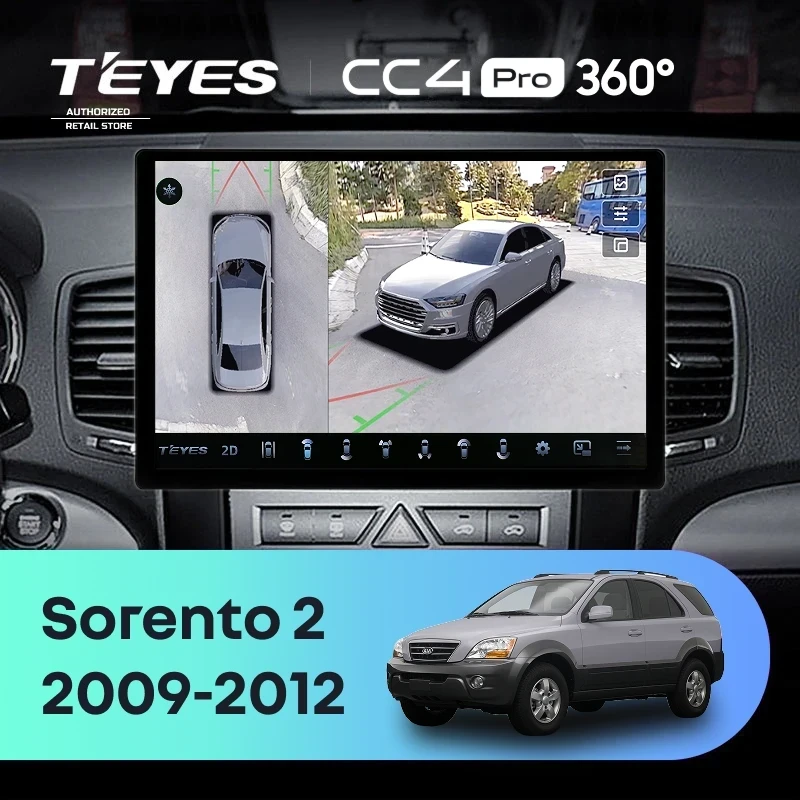 Штатная магнитола Teyes CC4 Pro 360 8/128 Kia Sorento 2 XM (2009-2012) Тип-B (13")