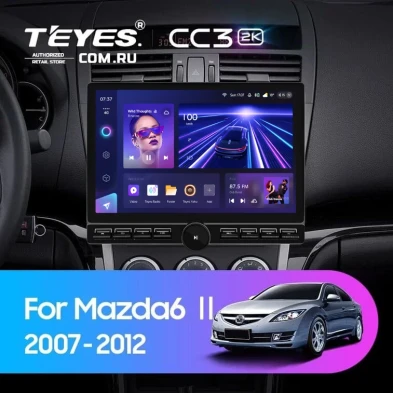 Штатная магнитола Teyes CC3 2K 6/128 Mazda 6 2 GH (2007-2012) (13" с кнопками)