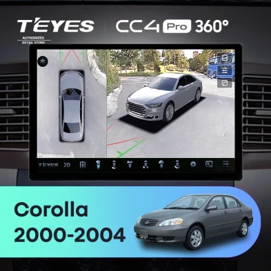 Штатная магнитола Teyes CC4 Pro 360 8/128 Toyota Corolla E130 E120 (2000-2004) (11")
