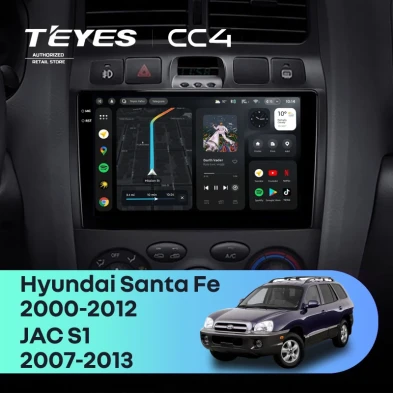 Штатная магнитола Teyes CC4 8/128 Hyundai Santa Fe SM (2000-2012)