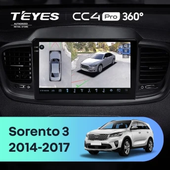 Штатная магнитола Teyes CC4 Pro 360 8/128 Kia Sorento 3 Prime (2014-2017) Тип-A
