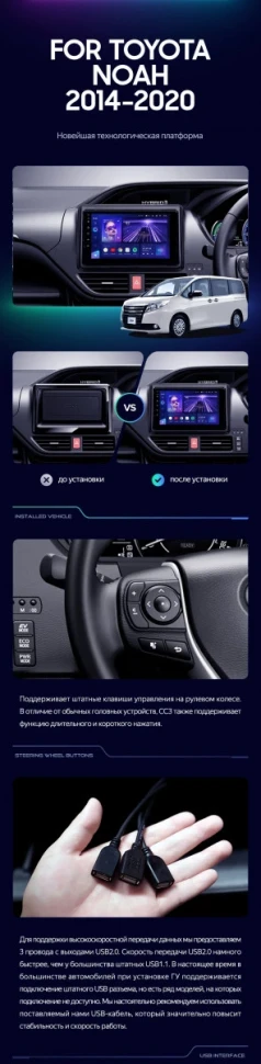 Штатная магнитола Teyes CC3L 4/32 Toyota Esquire 1 (2014-2020) F1 Правый руль