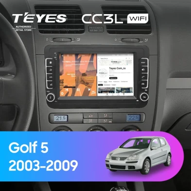 Штатная магнитола Teyes CC3L WiFi 2/32 Volkswagen Golf 5 (2003-2009) (с кнопками) 7"