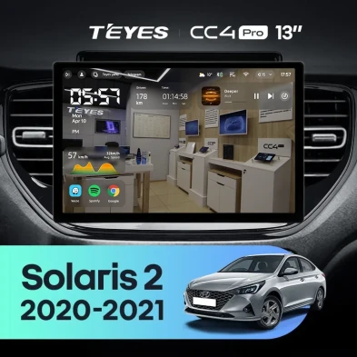 Штатная магнитола Teyes CC4 Pro 12/256 Hyundai Solaris 2 (2020-2021) (13")