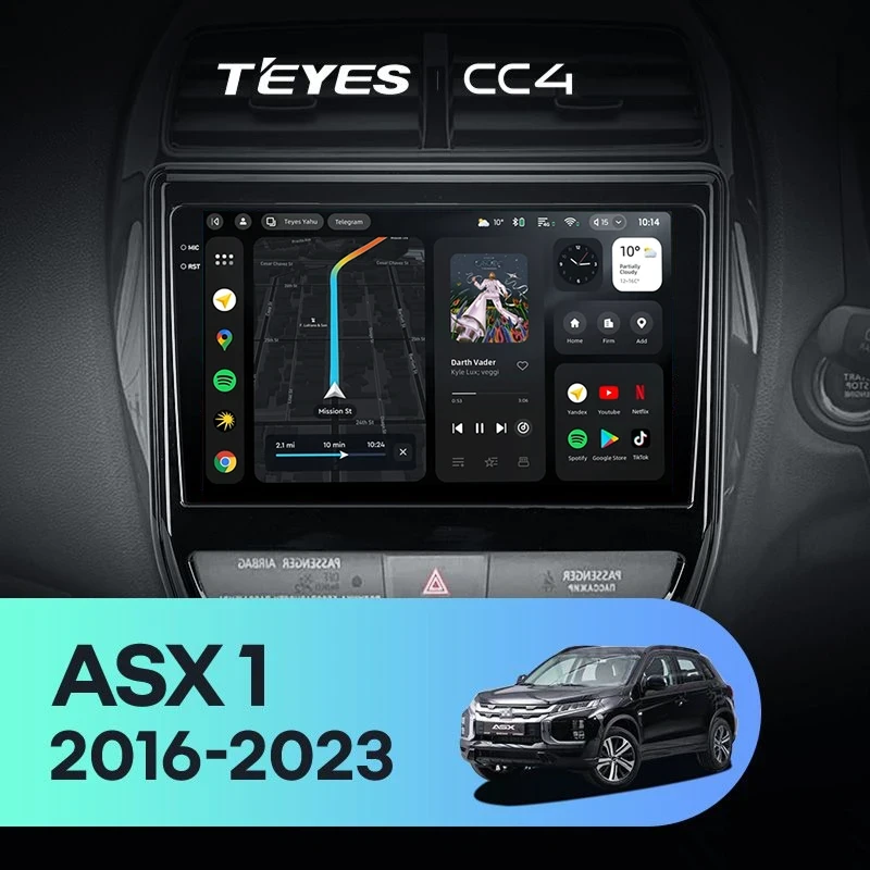 Штатная магнитола Teyes CC4 6/64 Mitsubishi ASX (2016-2026) Тип-A Правый руль