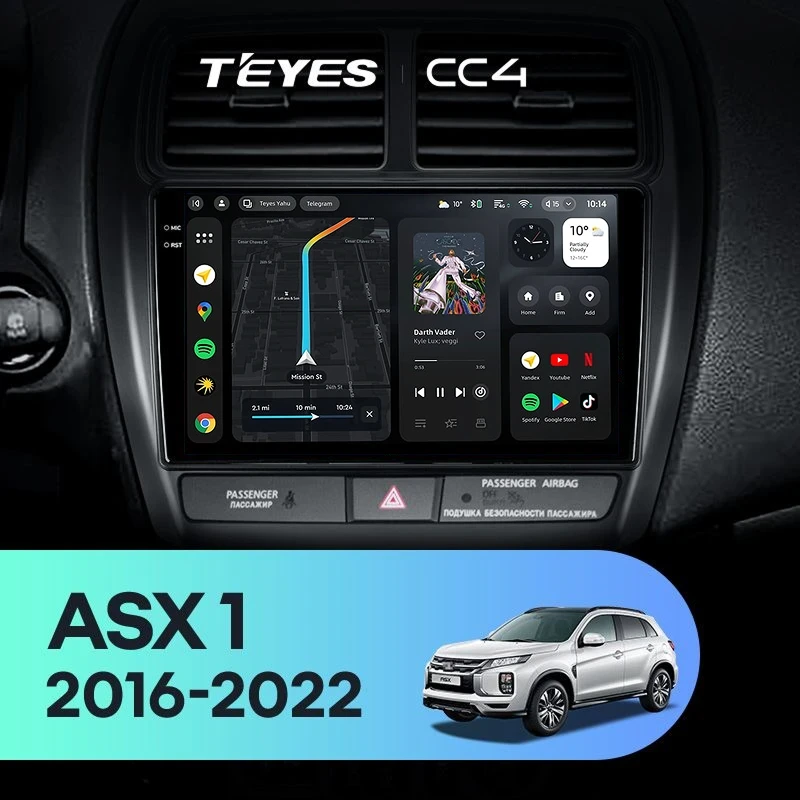 Штатная магнитола Teyes CC4 8/128 Mitsubishi ASX (2016-2026) Тип-B