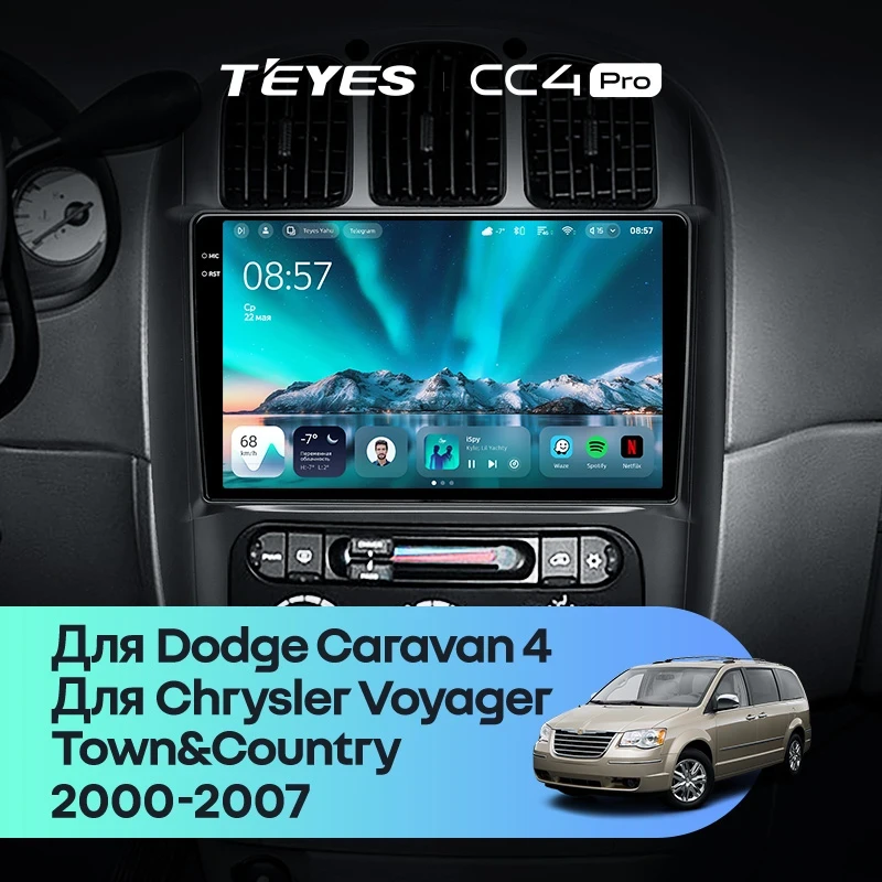 Штатная магнитола Teyes CC4 Pro 8/128 Chrysler Town &amp; Country 4 RS (2000-2007) Тип-B