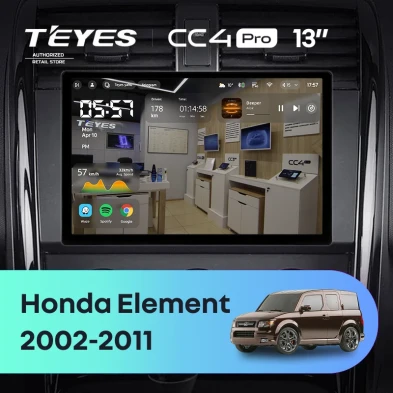 Штатная магнитола Teyes CC4 Pro 12/256 Honda Element YH (2002-2011) (13")