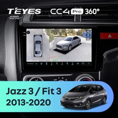 Штатная магнитола Teyes CC4 Pro 360 12/256 Honda Fit 3 GP GK (2013-2020) Тип-A Правый руль