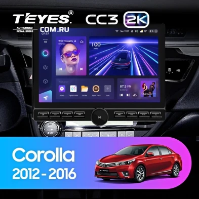Штатная магнитола Teyes CC3 2K 6/128 Toyota Corolla (2012-2016) Тип-A (13" с кнопками)