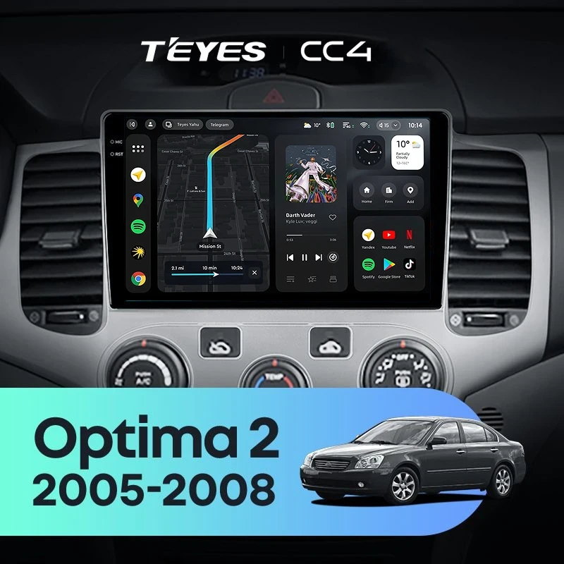 Штатная магнитола Teyes CC4 6/64 Kia Optima 2 MG (2005-2008)