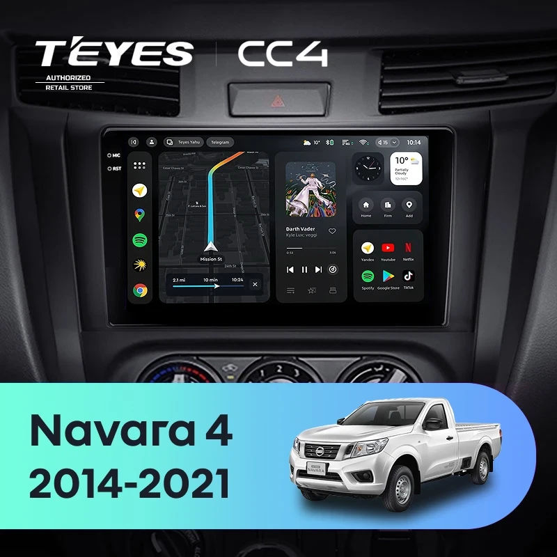 Штатная магнитола Teyes CC4 6/64 Nissan Navara D23 IV (2014-2021) Тип-A