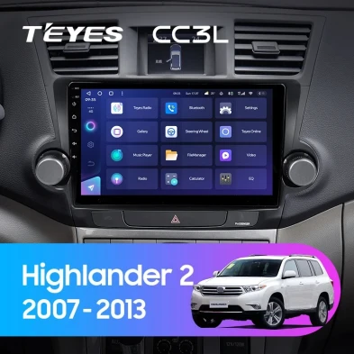 Штатная магнитола Teyes CC3L 4/32 Toyota Highlander 2 XU40 (2007-2013) F1 10"