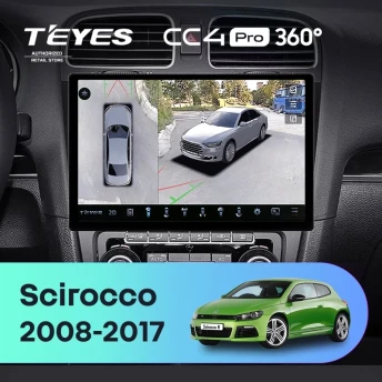 Штатная магнитола Teyes CC4 Pro 360 12/256 Volkswagen Scirocco (2008-2017) (11")