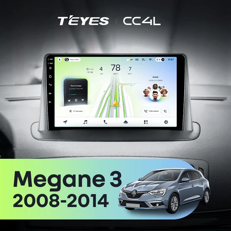 Штатная магнитола Teyes CC4L 4/64 Renault Megane 3 (2008-2014)