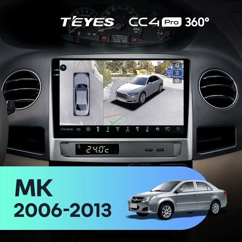Штатная магнитола Teyes CC4 Pro 360 8/128 Geely MK 1 (2006-2013)