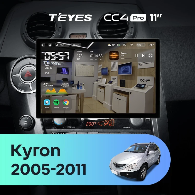 Штатная магнитола Teyes CC4 Pro 12/256 SsangYong Kyron (2005-2011) (11")
