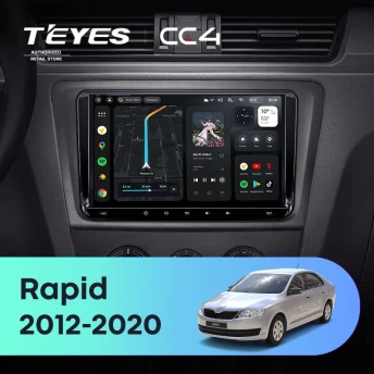 Штатная магнитола Teyes CC4 8/128 Skoda Rapid NH3 NH1 (2012-2020) (10 inch Universal)