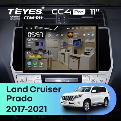 Штатная магнитола Teyes CC4 Pro 8/128 Toyota Land Cruiser Prado 150 (2017-2021) (11")