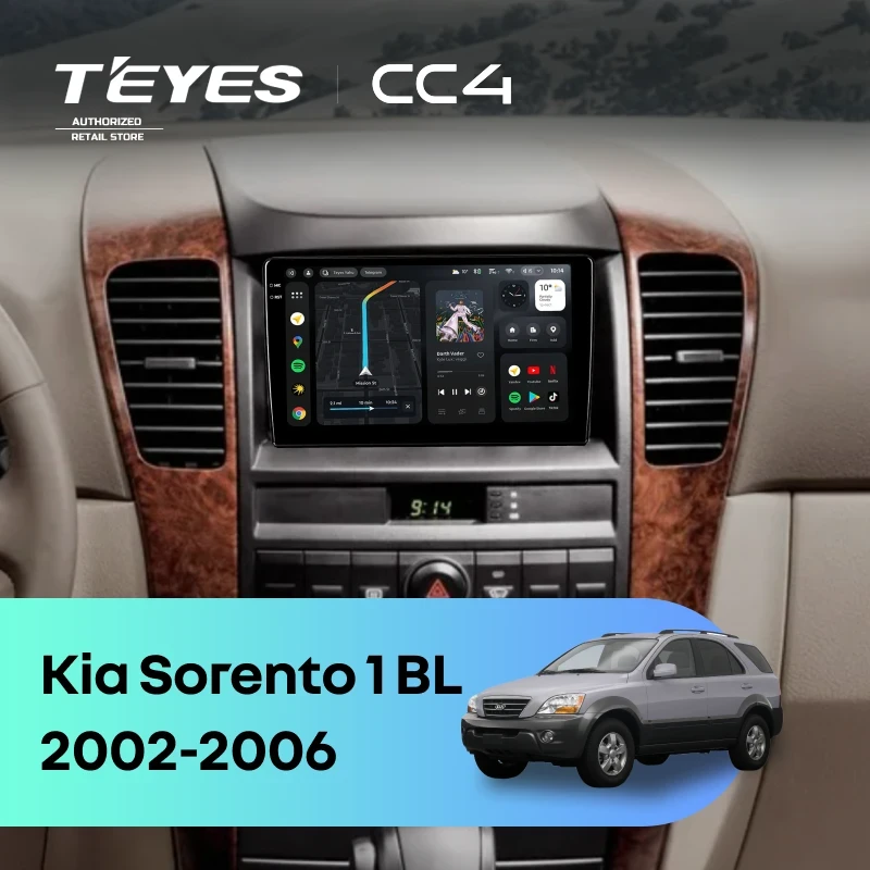 Штатная магнитола Teyes CC4 8/128 Kia Sorento 1 BL (2002-2006)