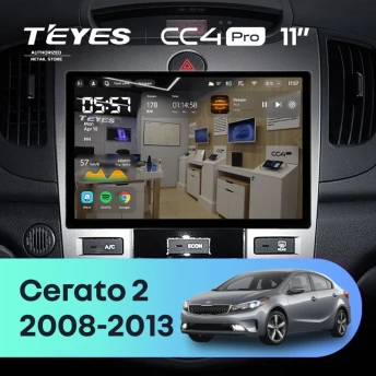 Штатная магнитола Teyes CC4 Pro 12/256 Kia Cerato 2 TD (2008-2013) F2 (11")