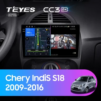 Штатная магнитола Teyes CC3 2K 6/128 Chery IndiS S18 (2009-2016)