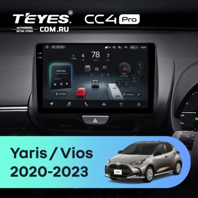 Штатная магнитола Teyes CC4 Pro 8/128 Toyota Yaris (2020-2023) Правый руль