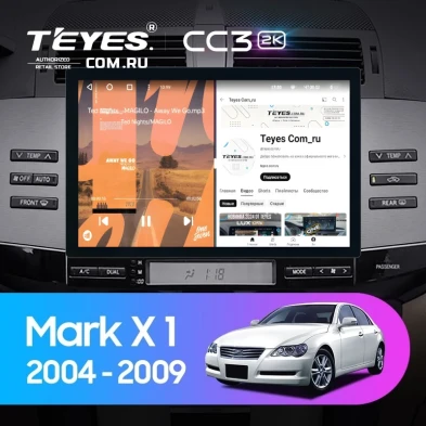 Штатная магнитола Teyes CC3 2K 4/32 Toyota Mark X X120 (2004-2009) Правый руль (11")