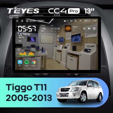 Штатная магнитола Teyes CC4 Pro 12/256 Chery Tiggo T11 1 (2005-2013) (13")