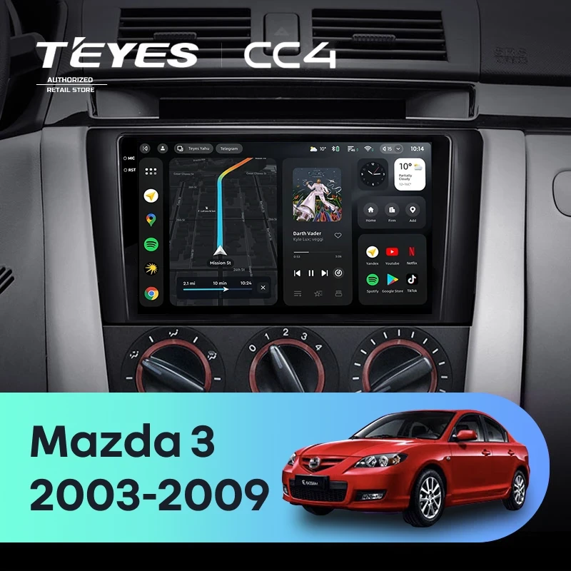 Штатная магнитола Teyes CC4 6/64 Mazda 3 1 BK (2003-2009)
