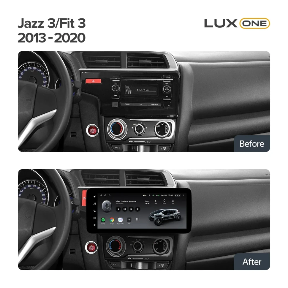 Переходная рамка Honda Jazz 3 (2015-2020) / Fit 3 GP GK (2013-2020) (12,3")