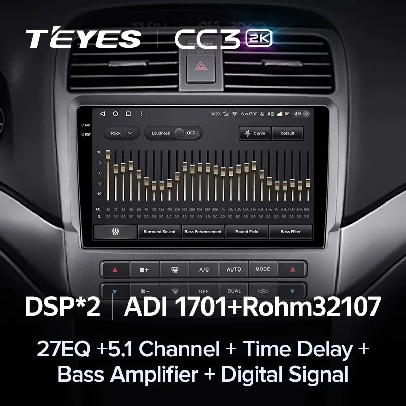 Штатная магнитола Teyes CC3 2K 4/64 Acura TSX (2003-2008)